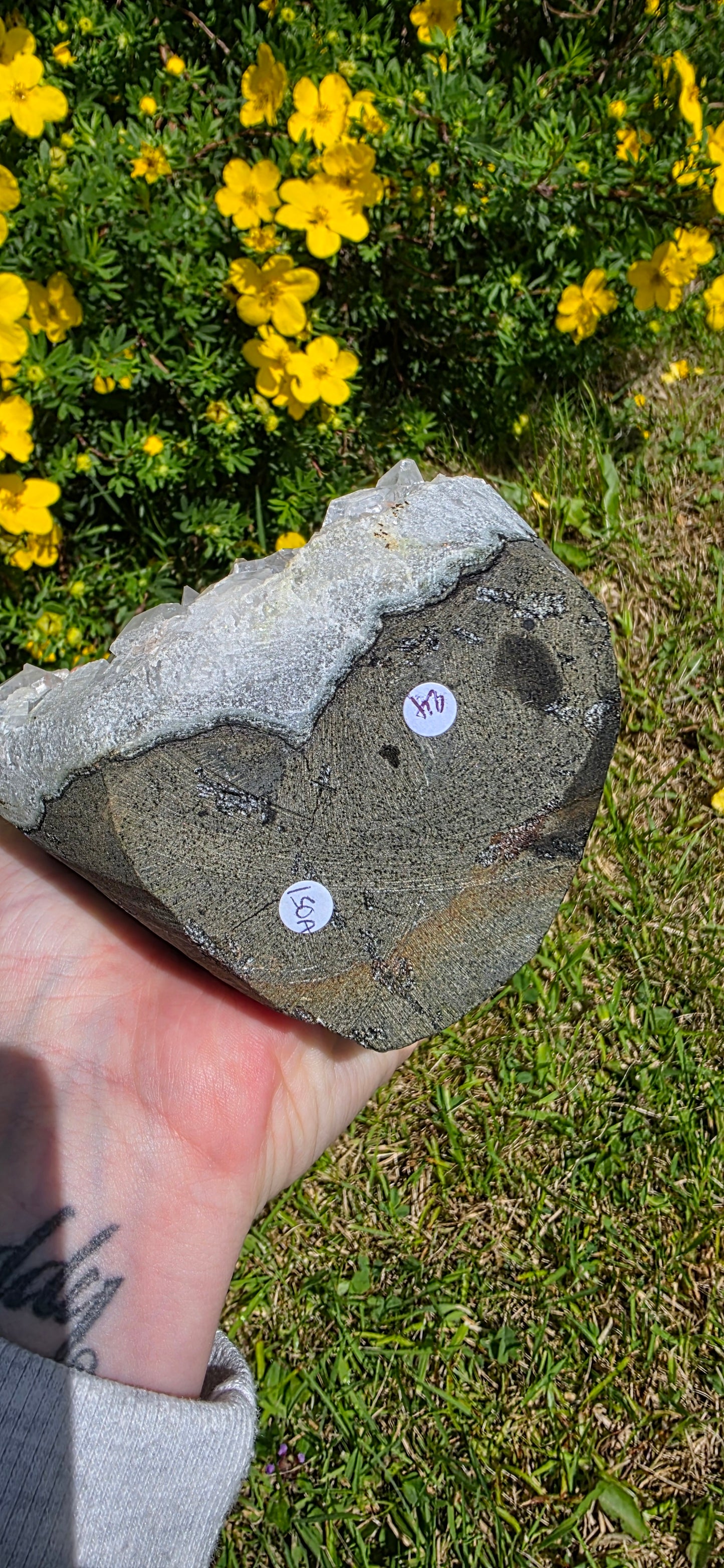 Large apophyllite and stillbite freeform cluster statement piece
