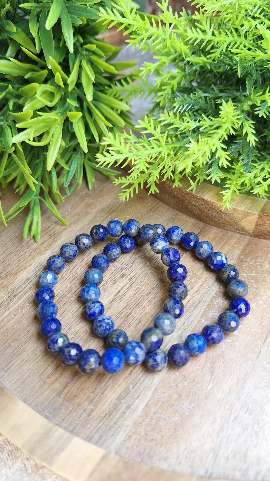 Faceted lapis lazuli bracelet