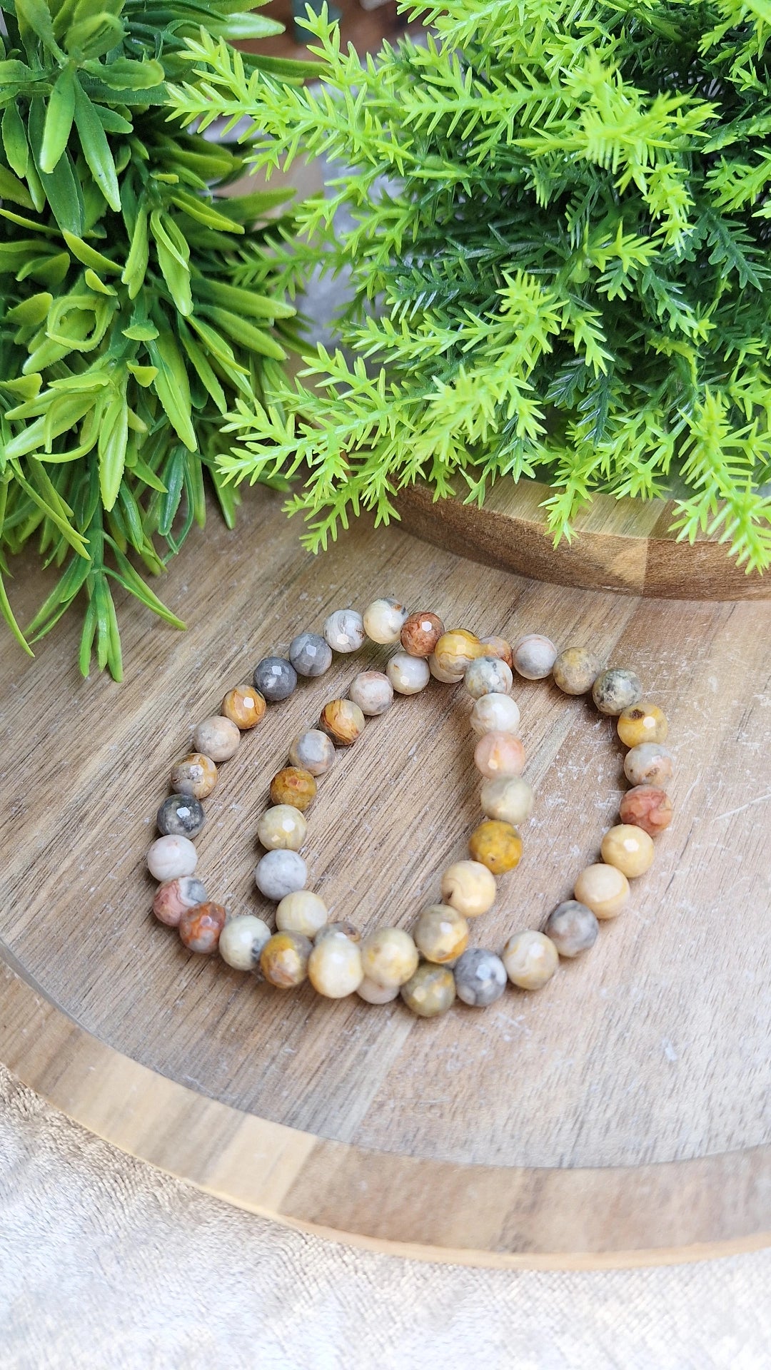 Crazy lace agate faceted bracelet