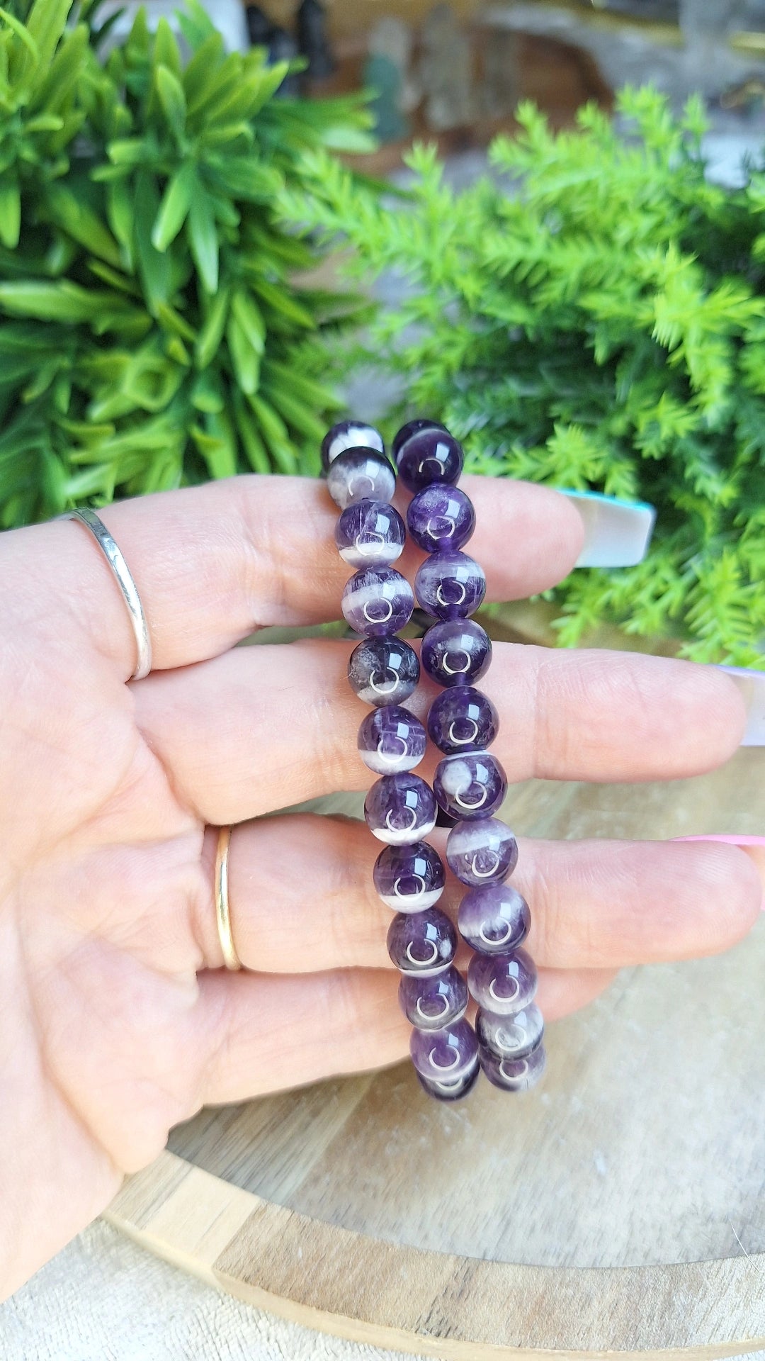 Chevron amethyst bracelet