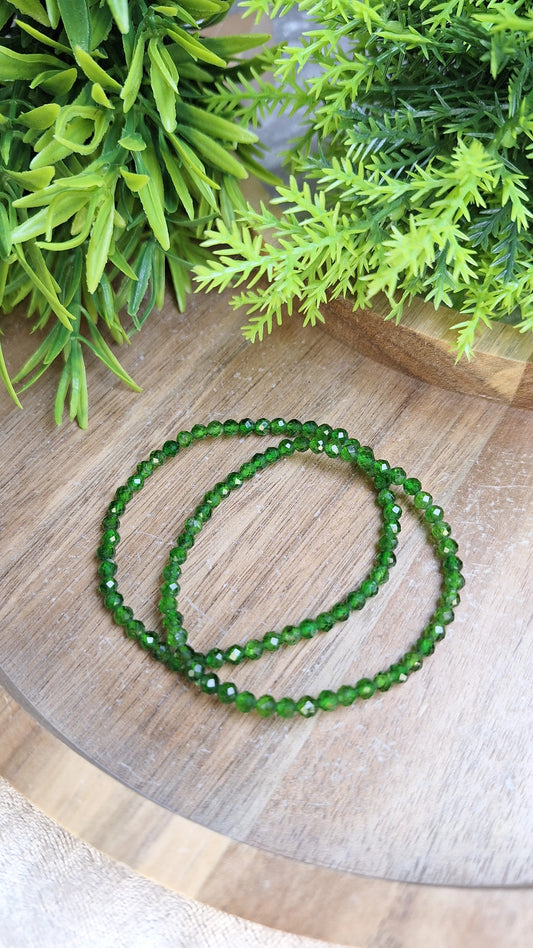 Diopside faceted bracelet
