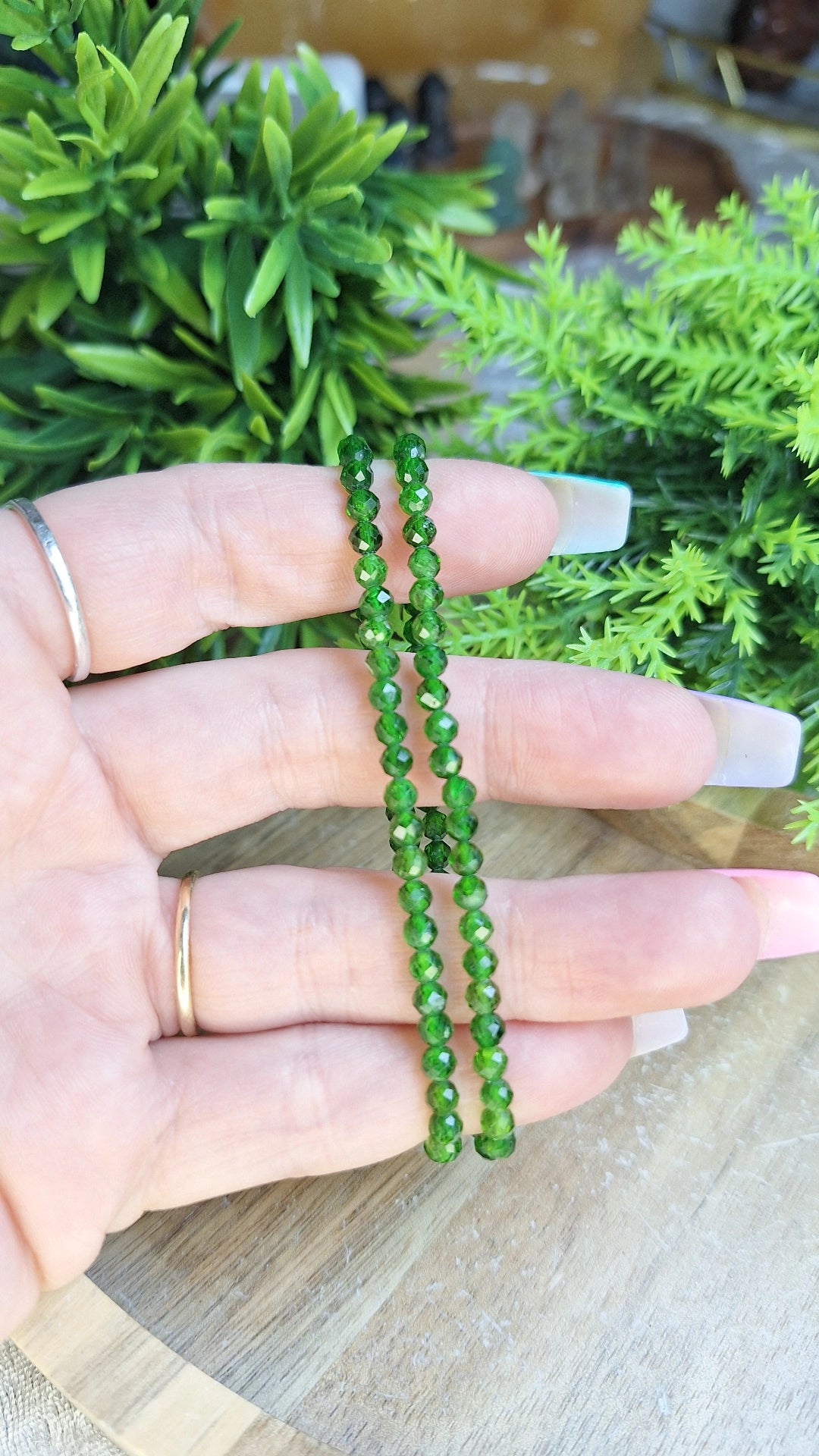 Diopside faceted bracelet