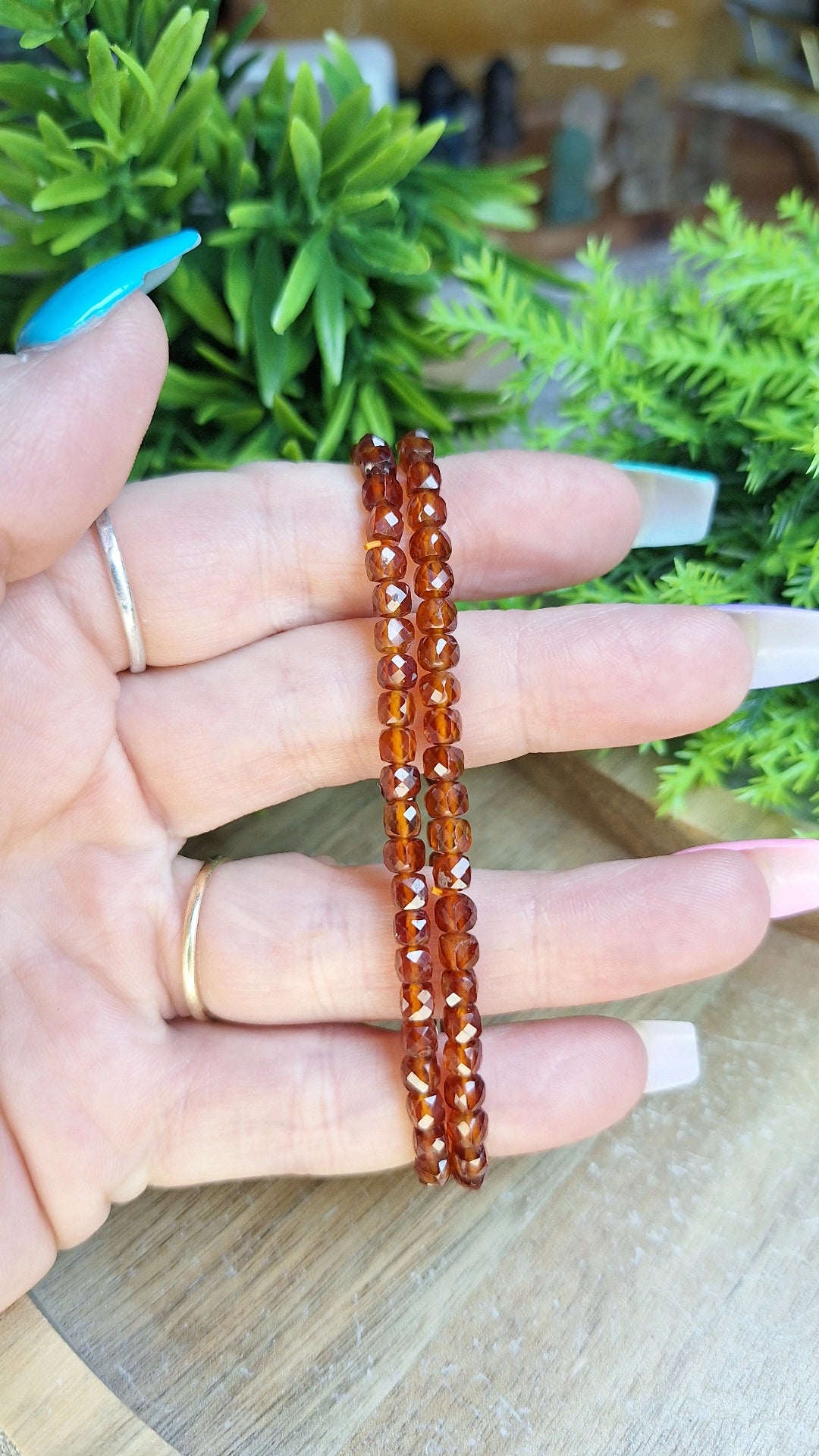 Faceted orange garnet bracelet