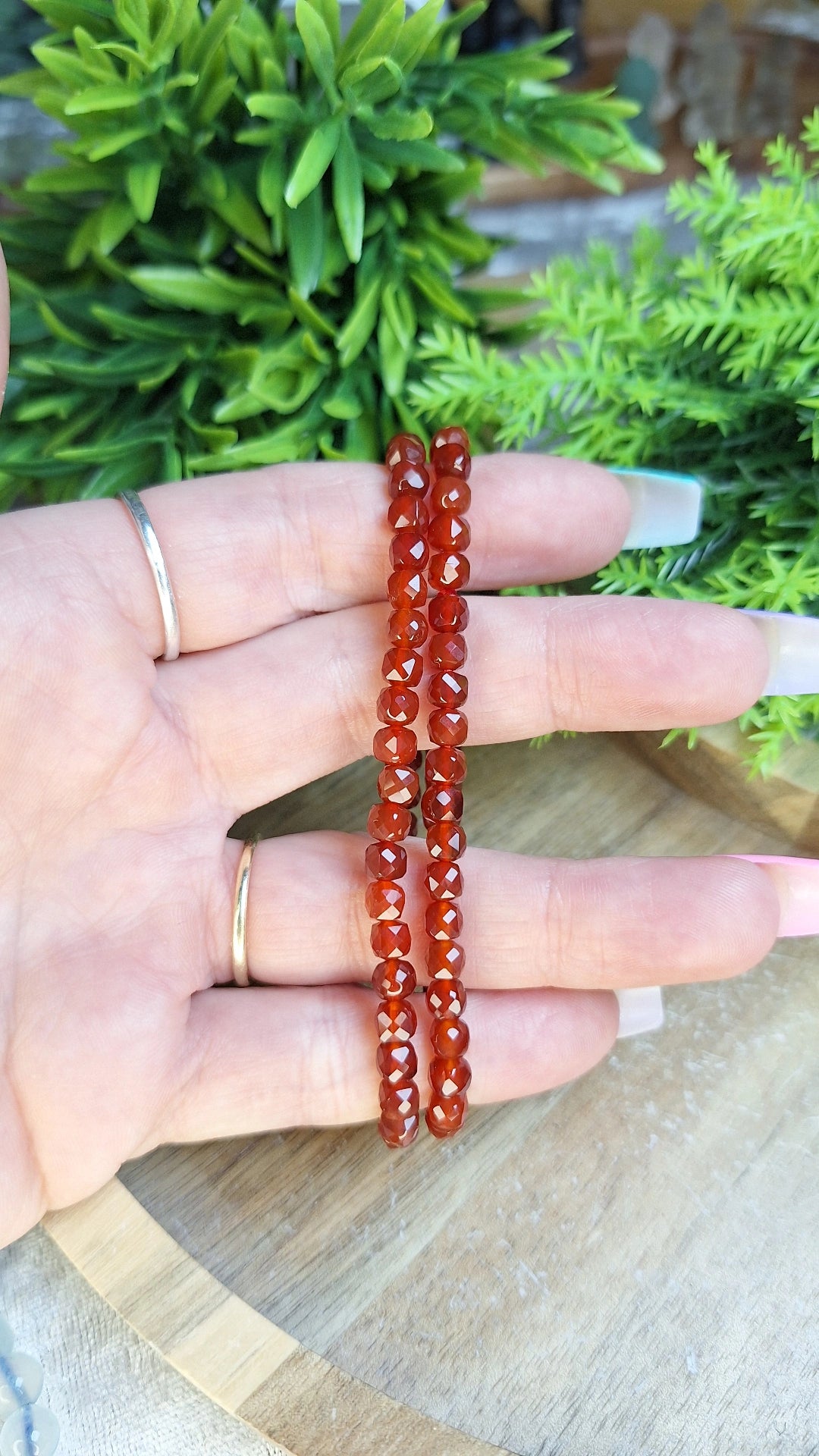 Carnelian faceted bracelet