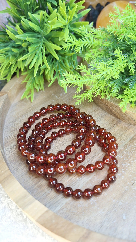 Red and orange garnet bracelet