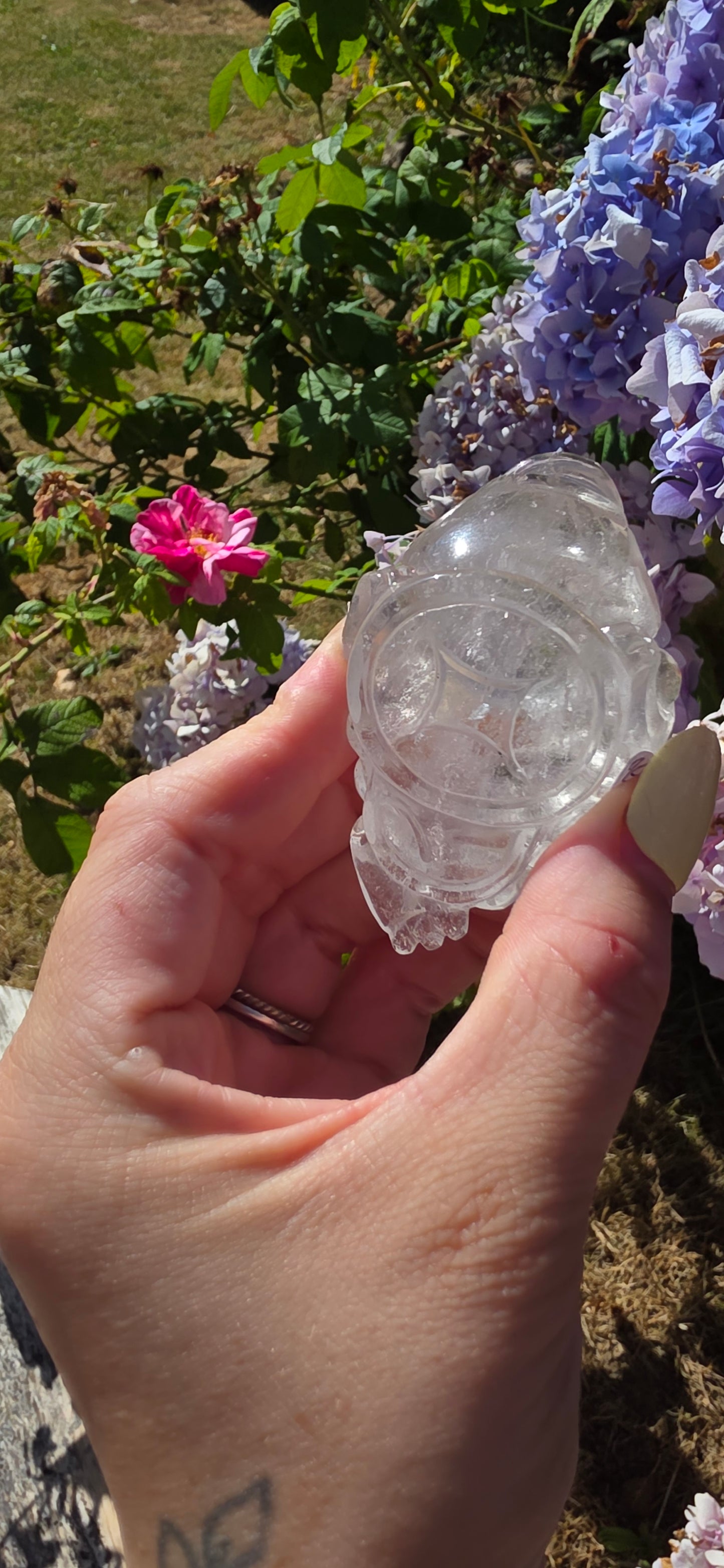 Clear quartz money frog/toad