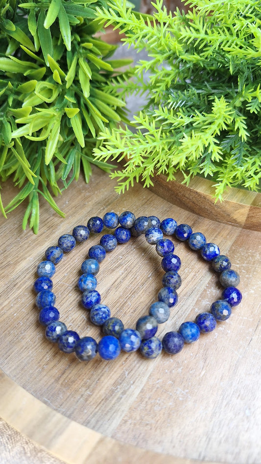 Faceted lapis lazuli bracelet