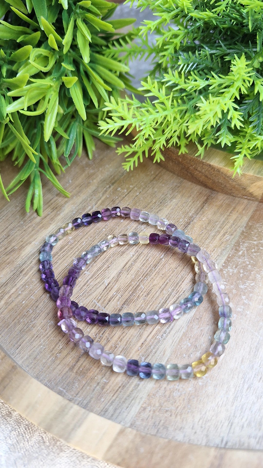 Faceted fluorite bracelet
