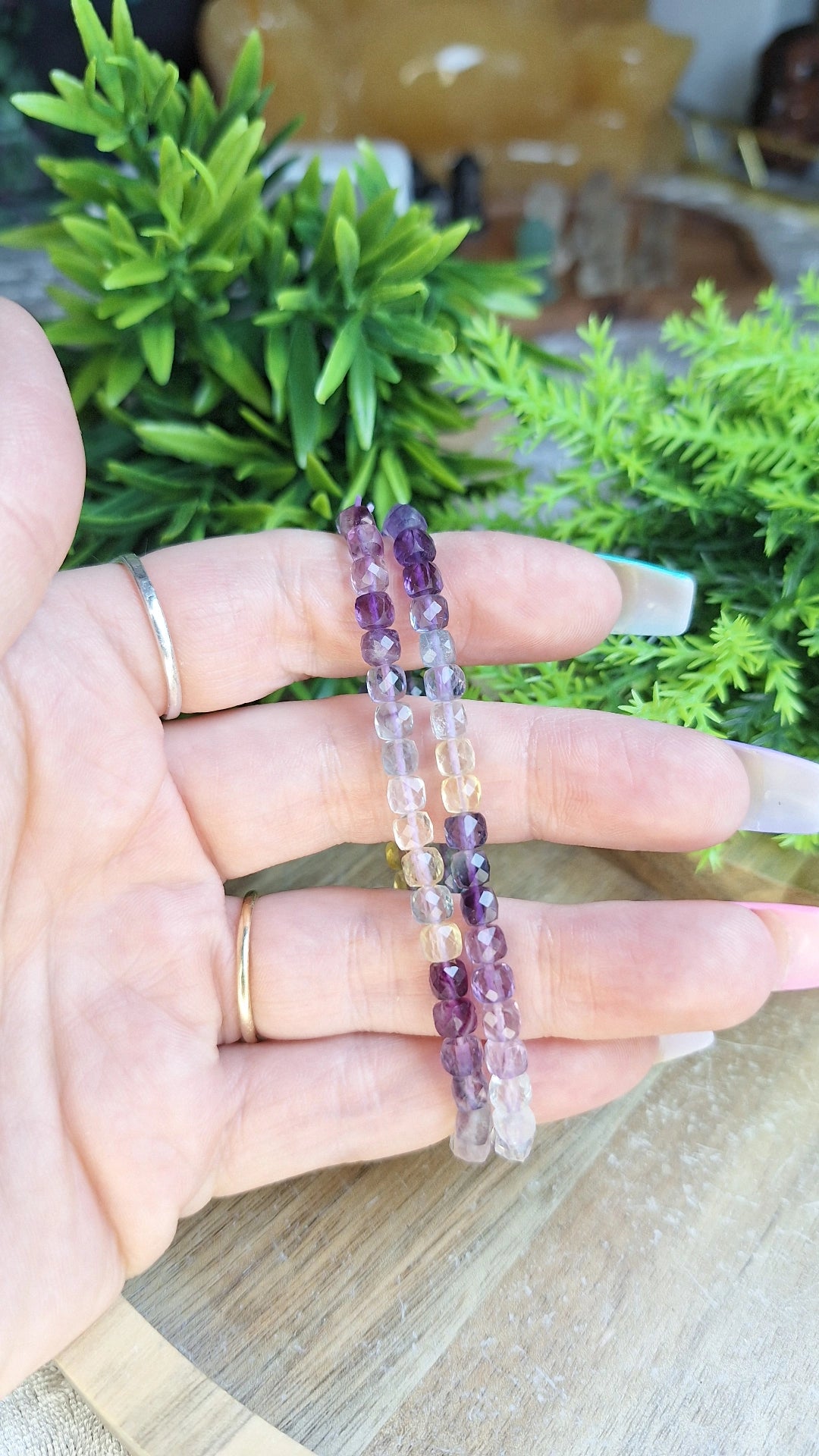Faceted fluorite bracelet
