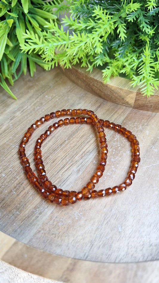 Faceted orange garnet bracelet