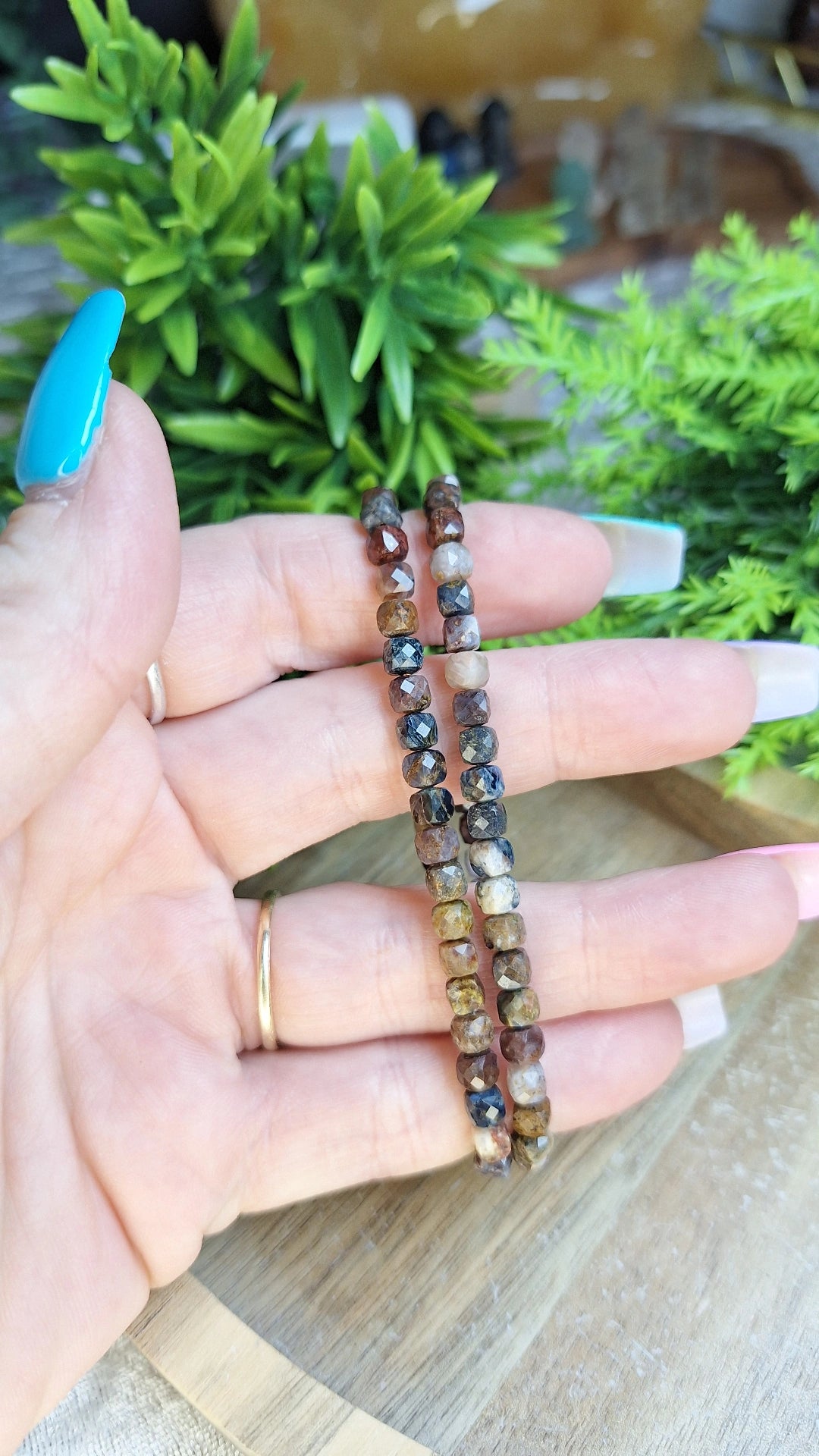 Pietersite faceted bracelet