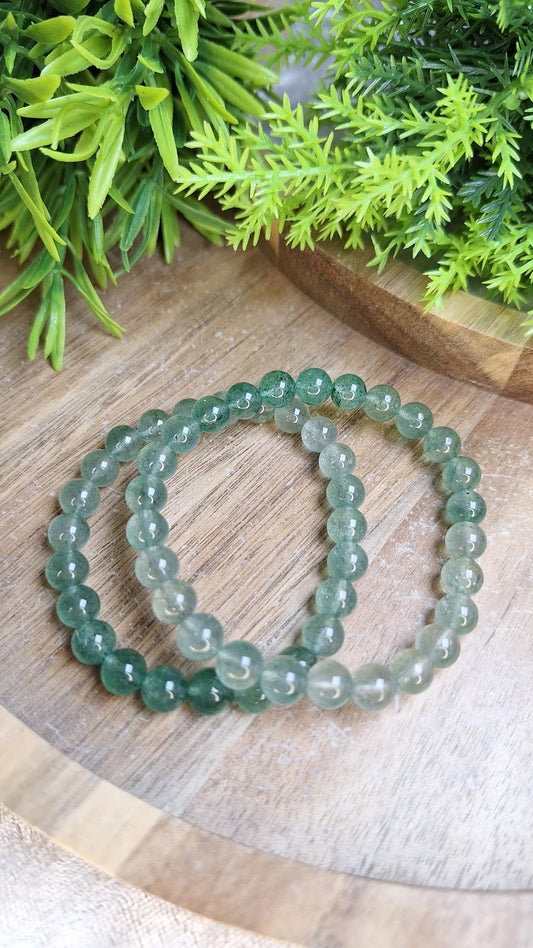 Green strawberry quartz bracelet