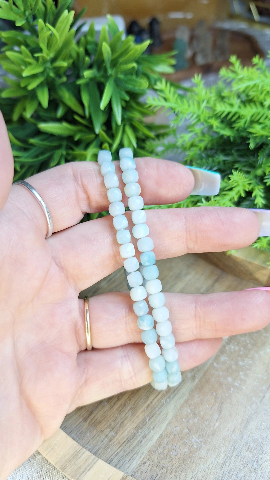 Carribean calcite faceted bracelet