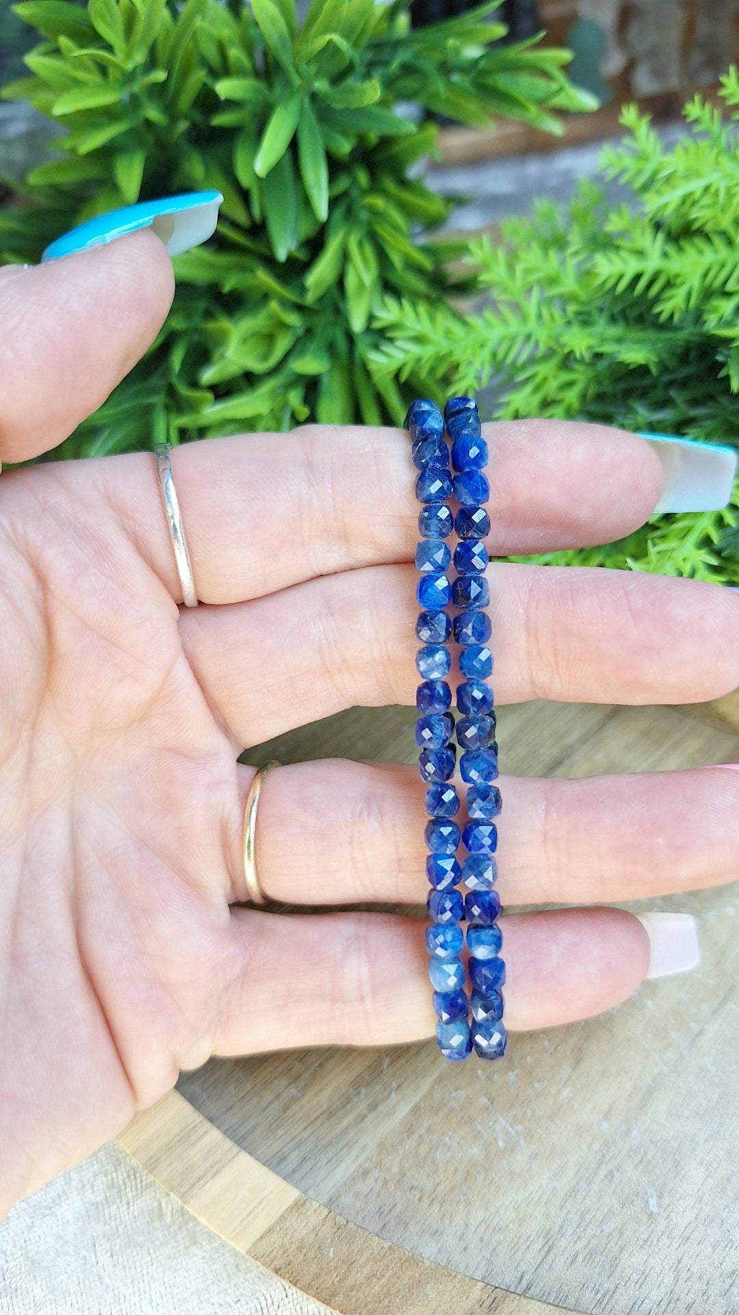 Faceted blue kyanite bracelet