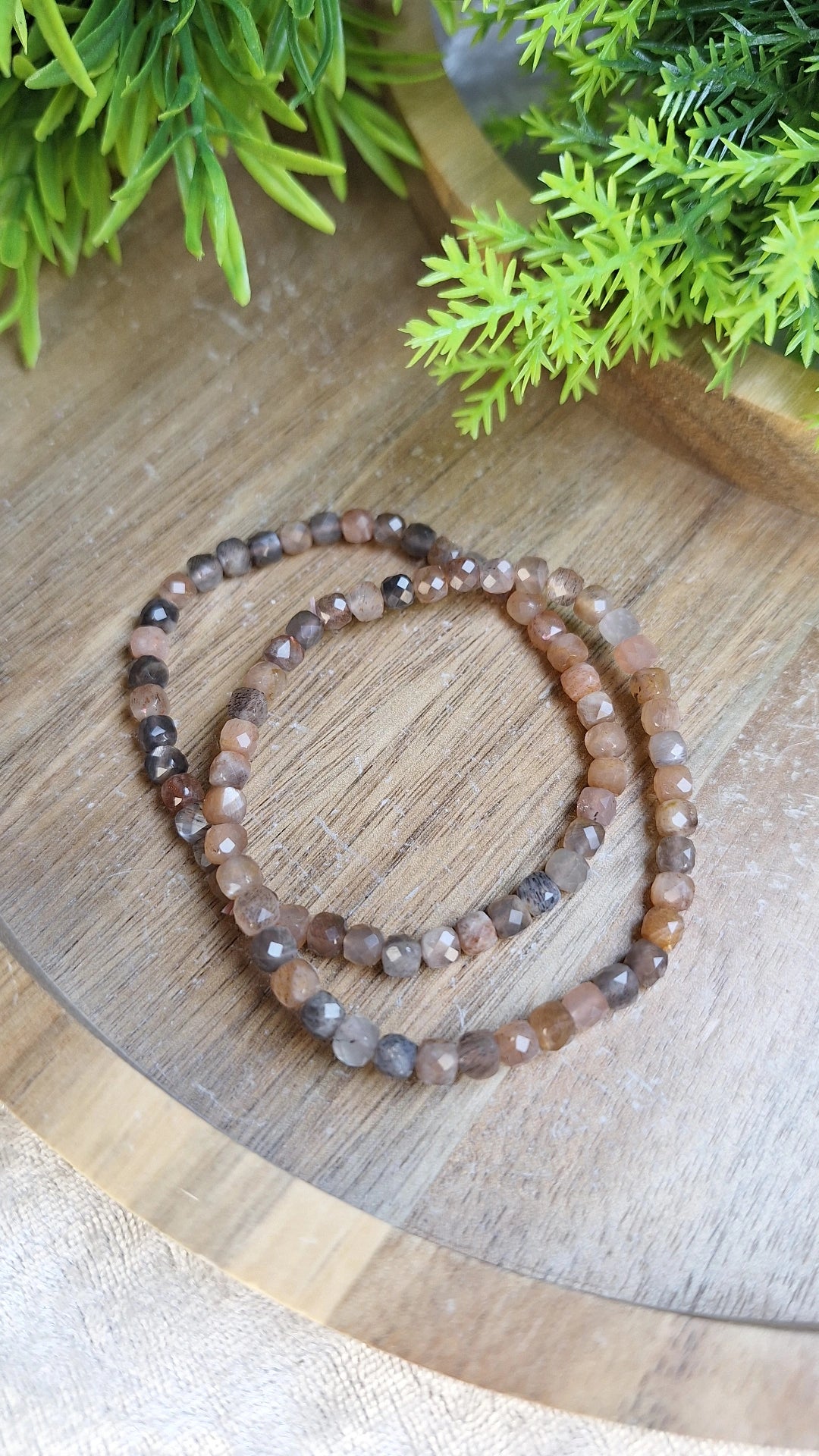 Sunstone moonstone faceted bracelet