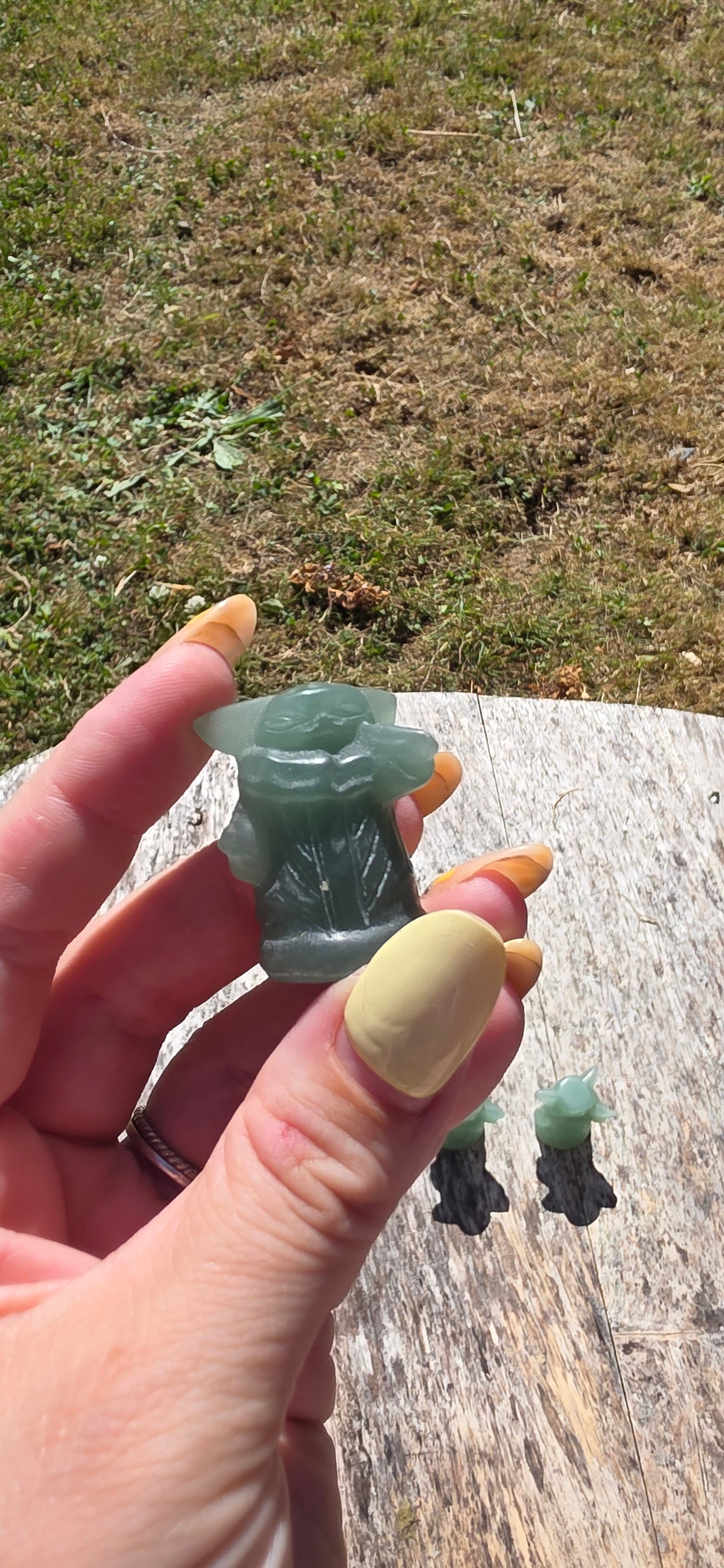 Green aventurine yoda
