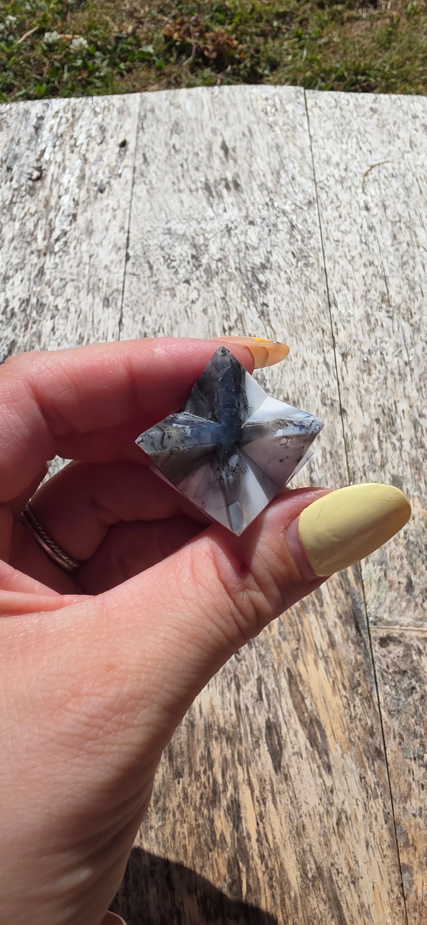 Dentritic opal merkaba