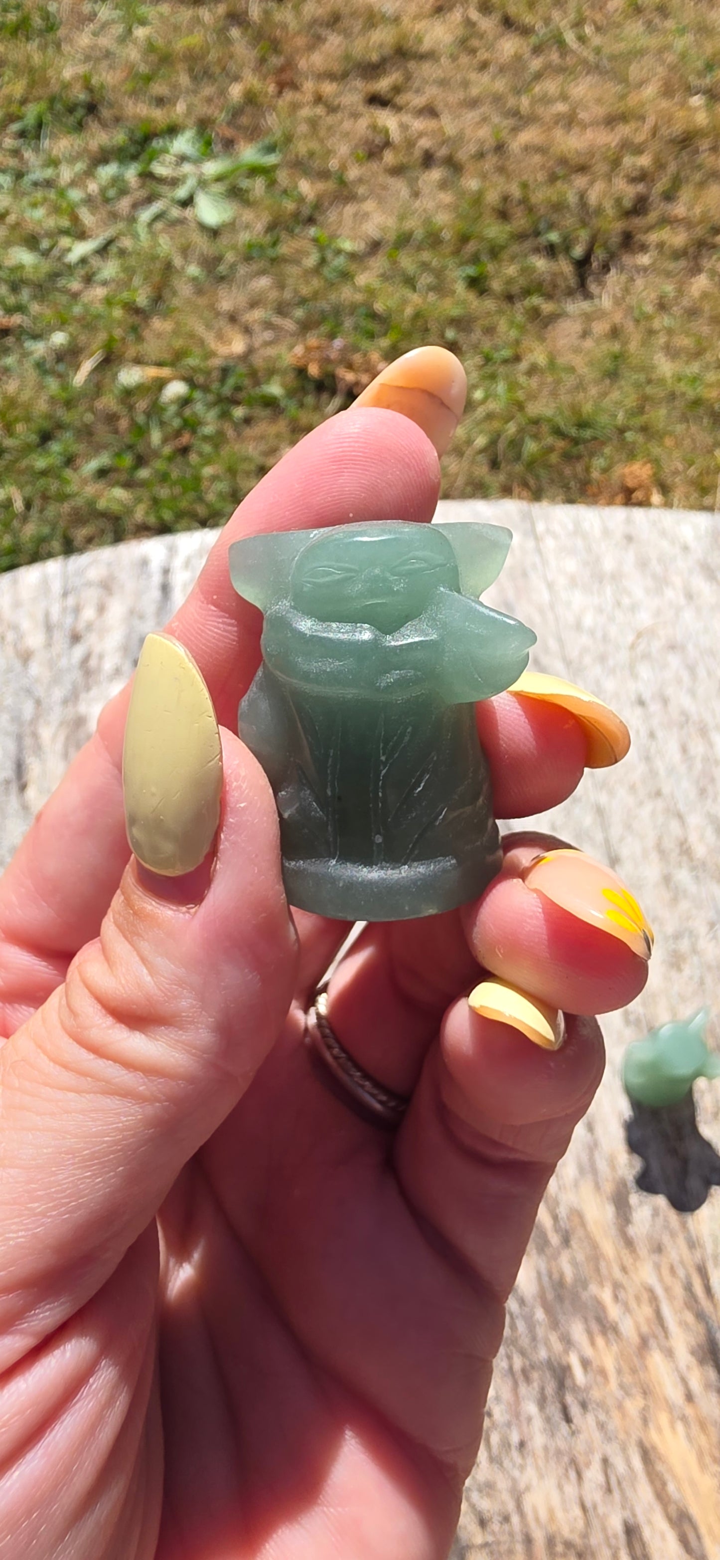 Green aventurine yoda