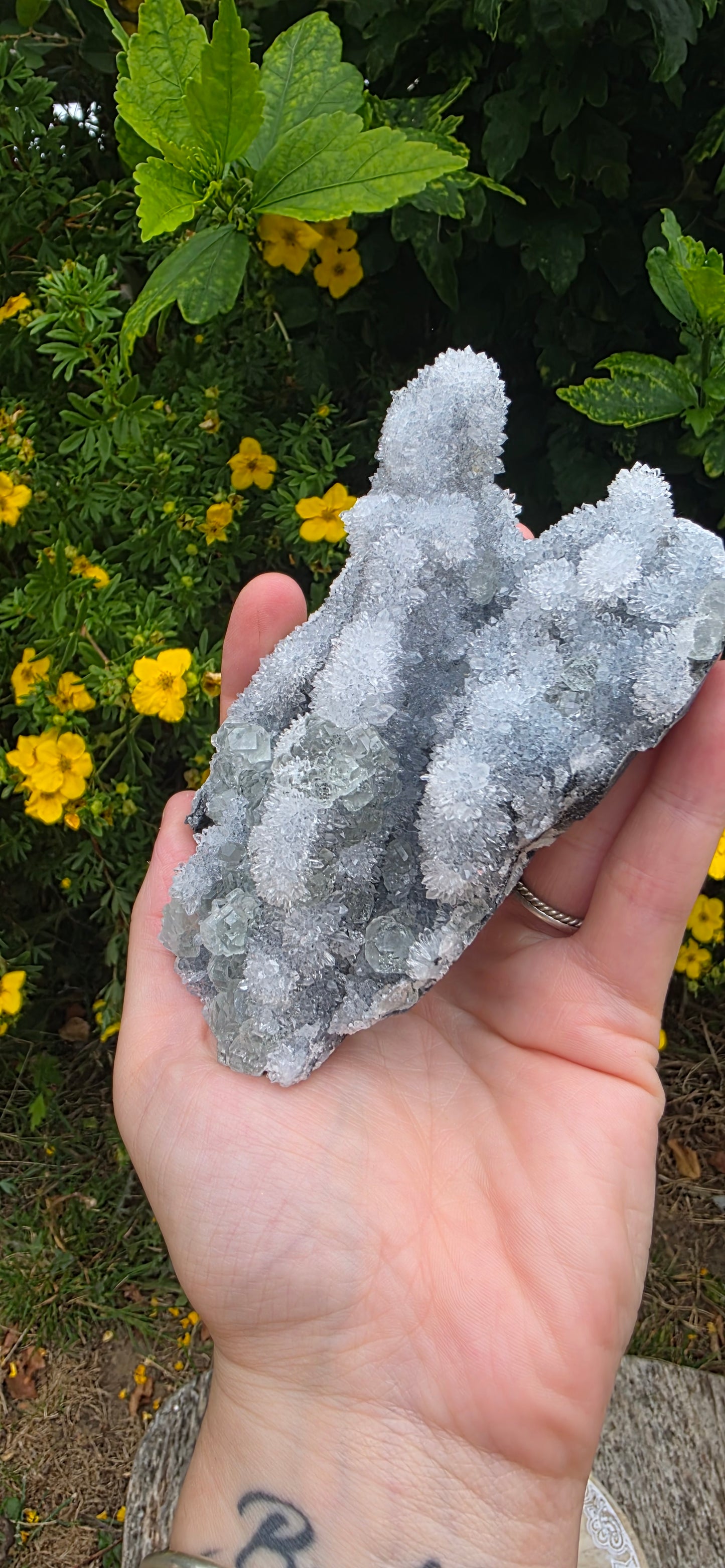 Green fluorite with quartz from fujian china