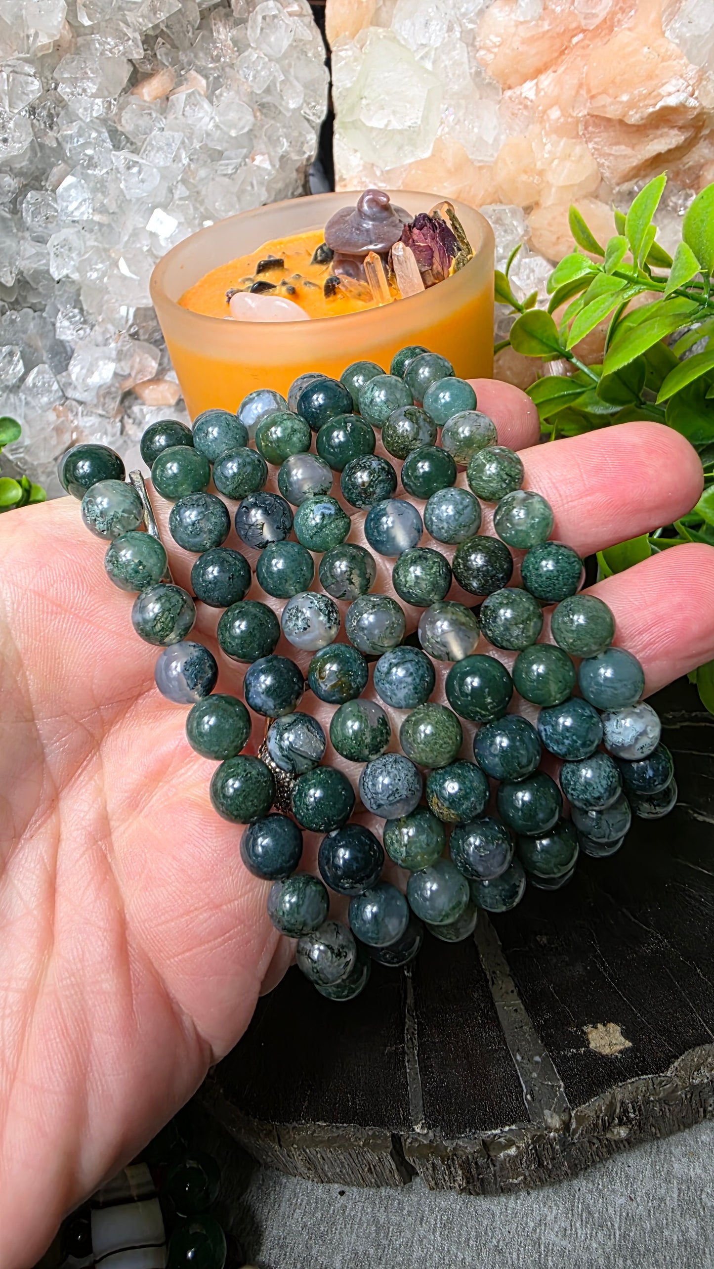 Moss agate bracelet
