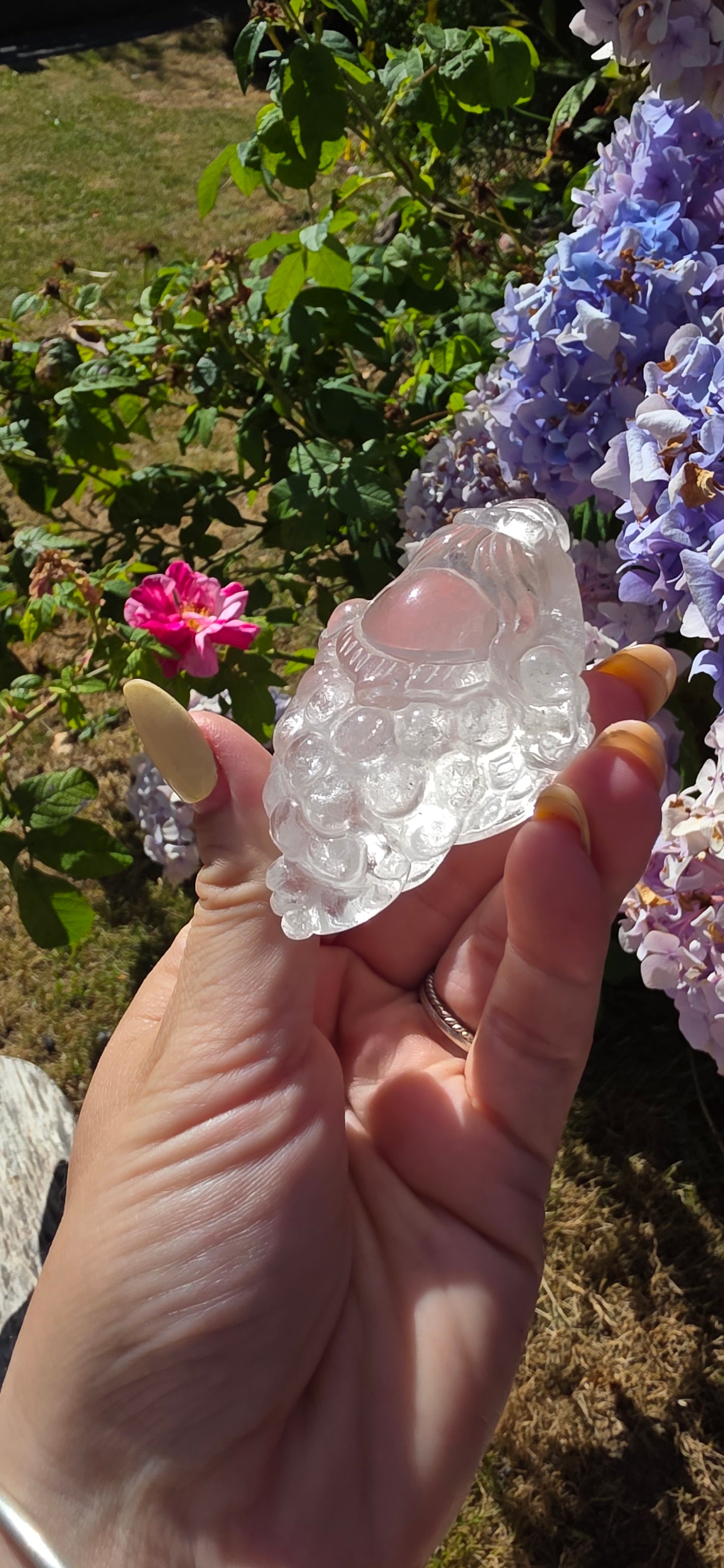 Clear quartz money frog/toad
