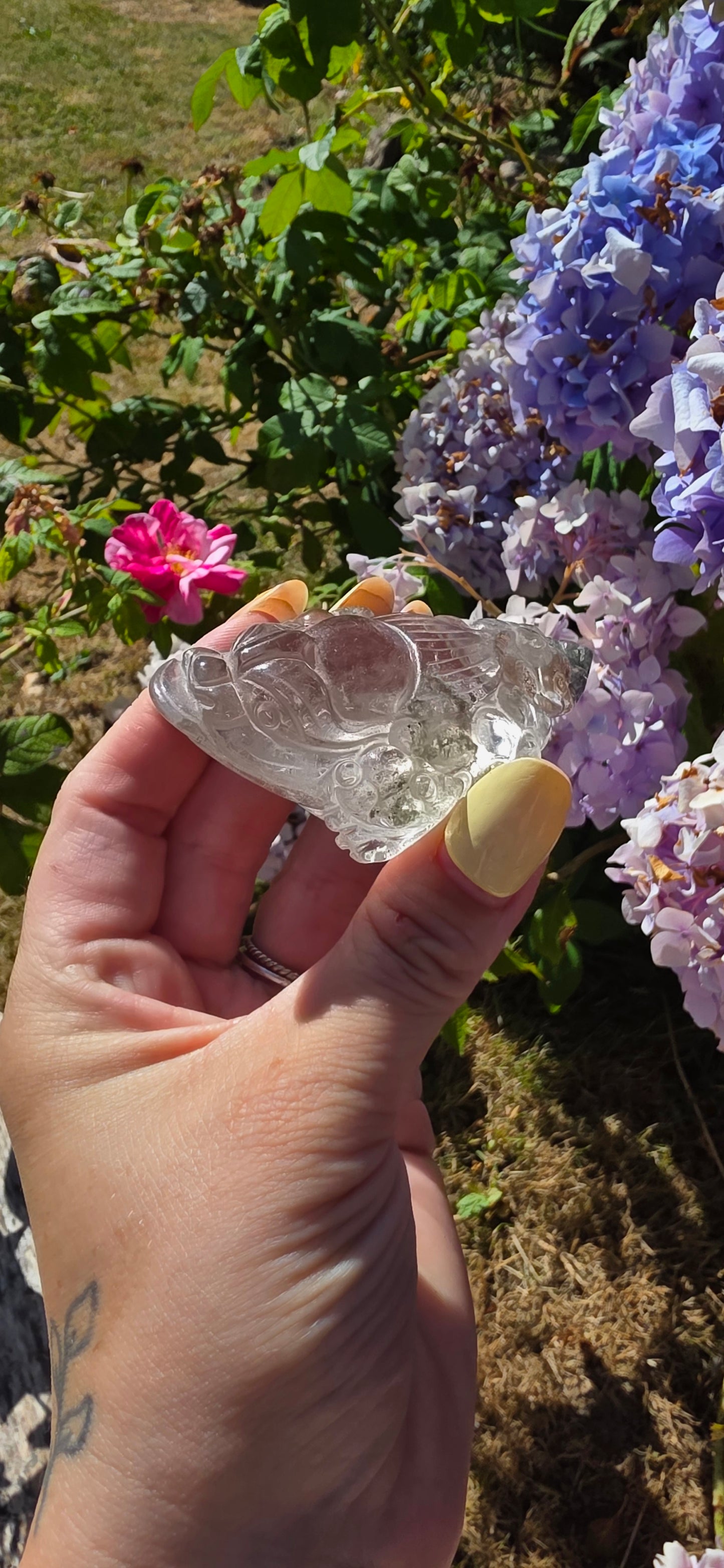 Garden quartz money frog/toad