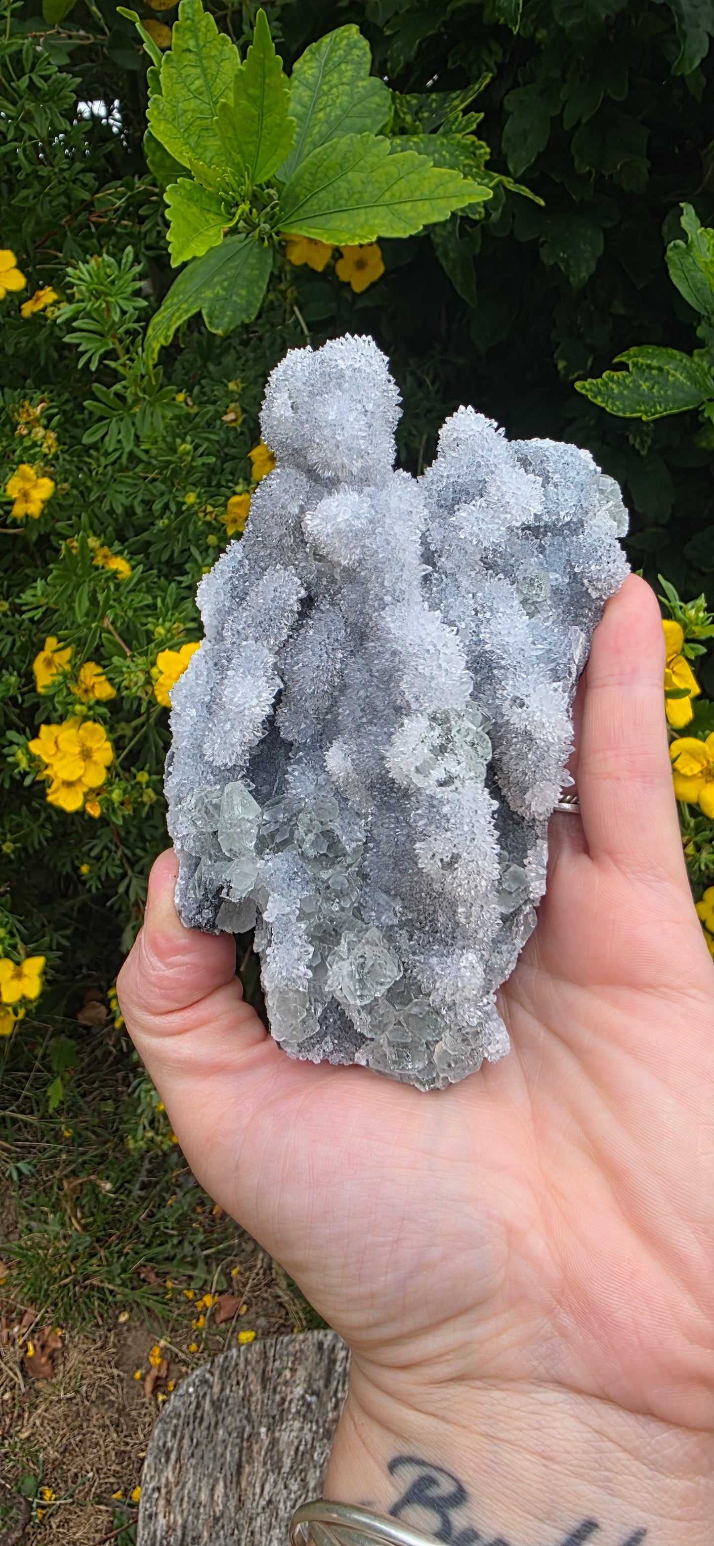 Green fluorite with quartz from fujian china