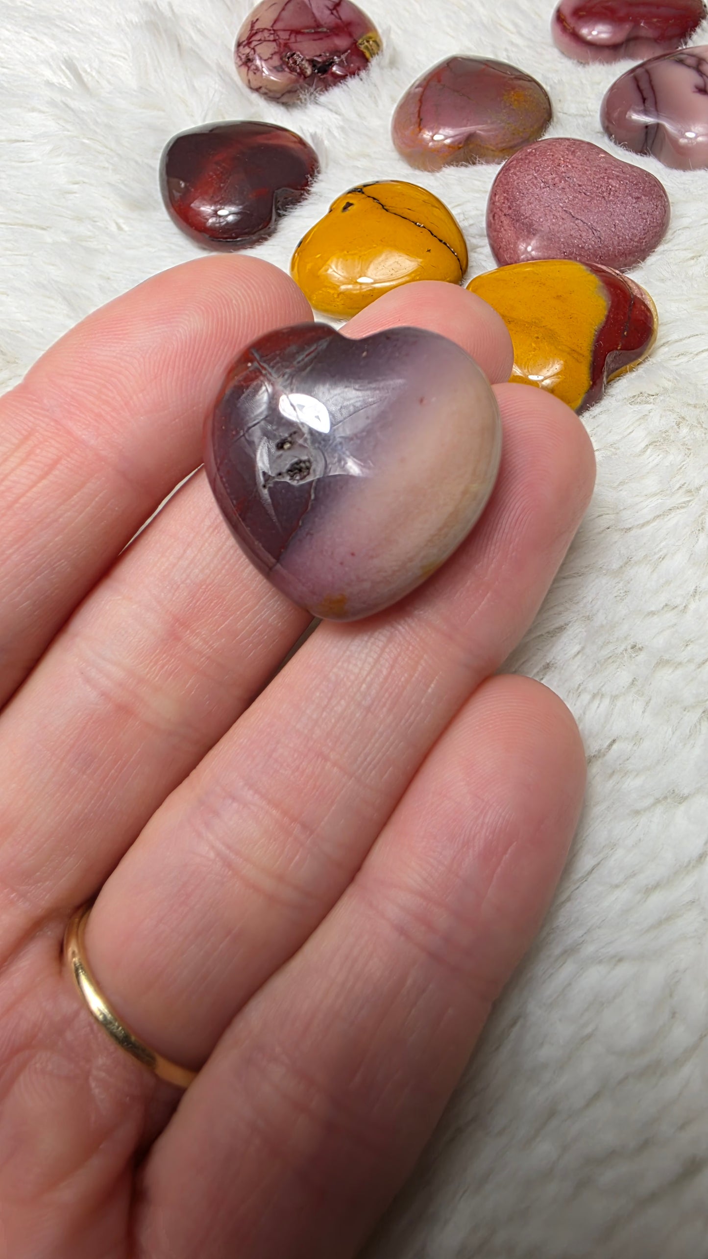 Mookaite hearts