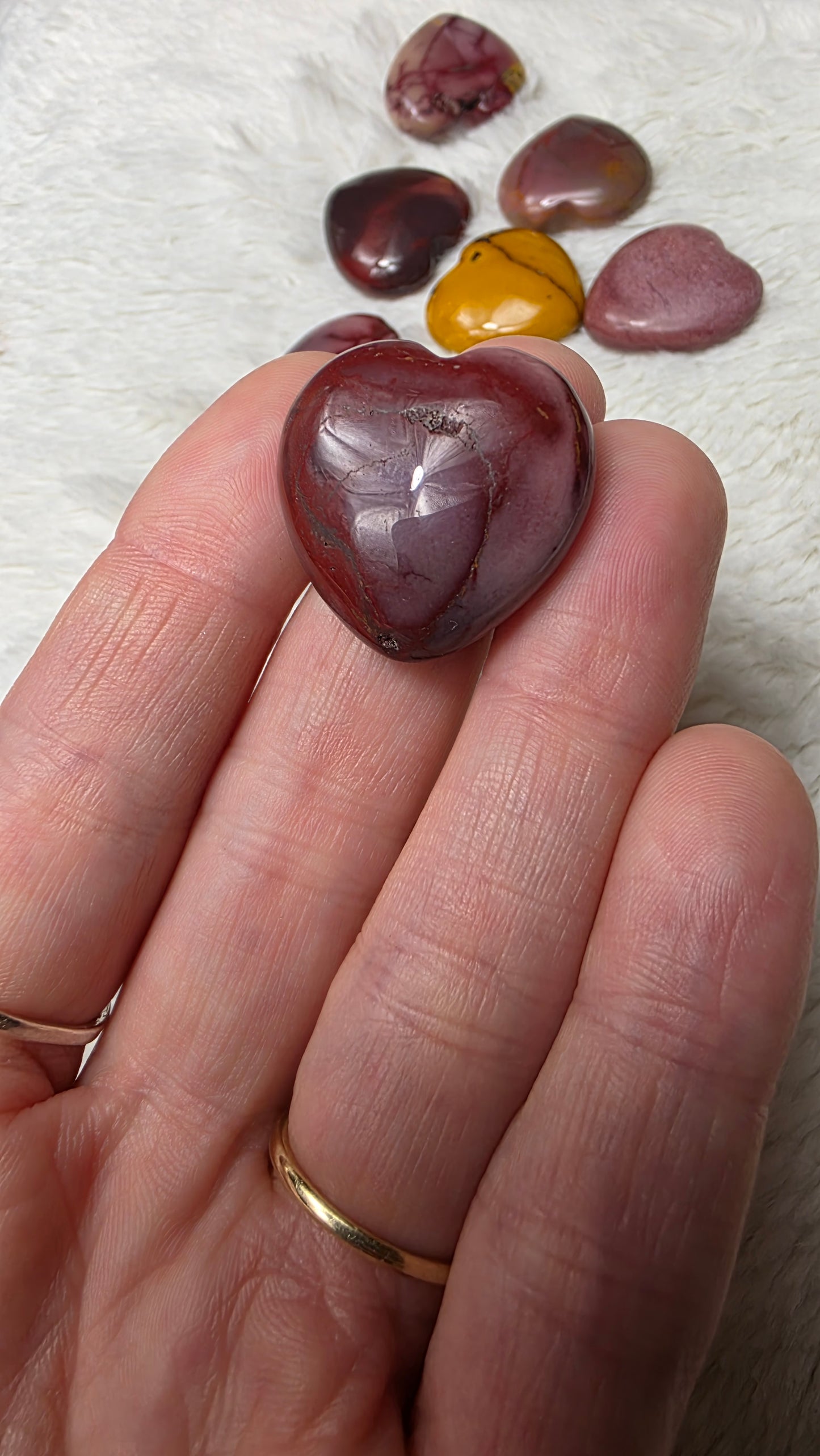 Mookaite hearts