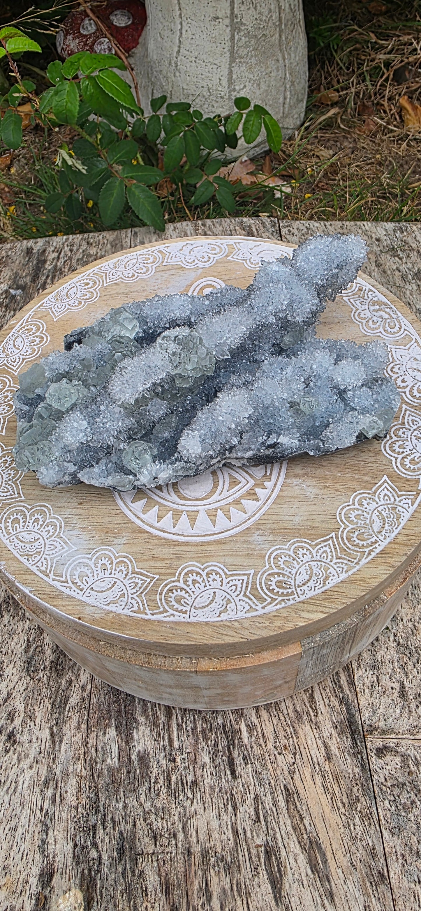 Green fluorite with quartz from fujian china