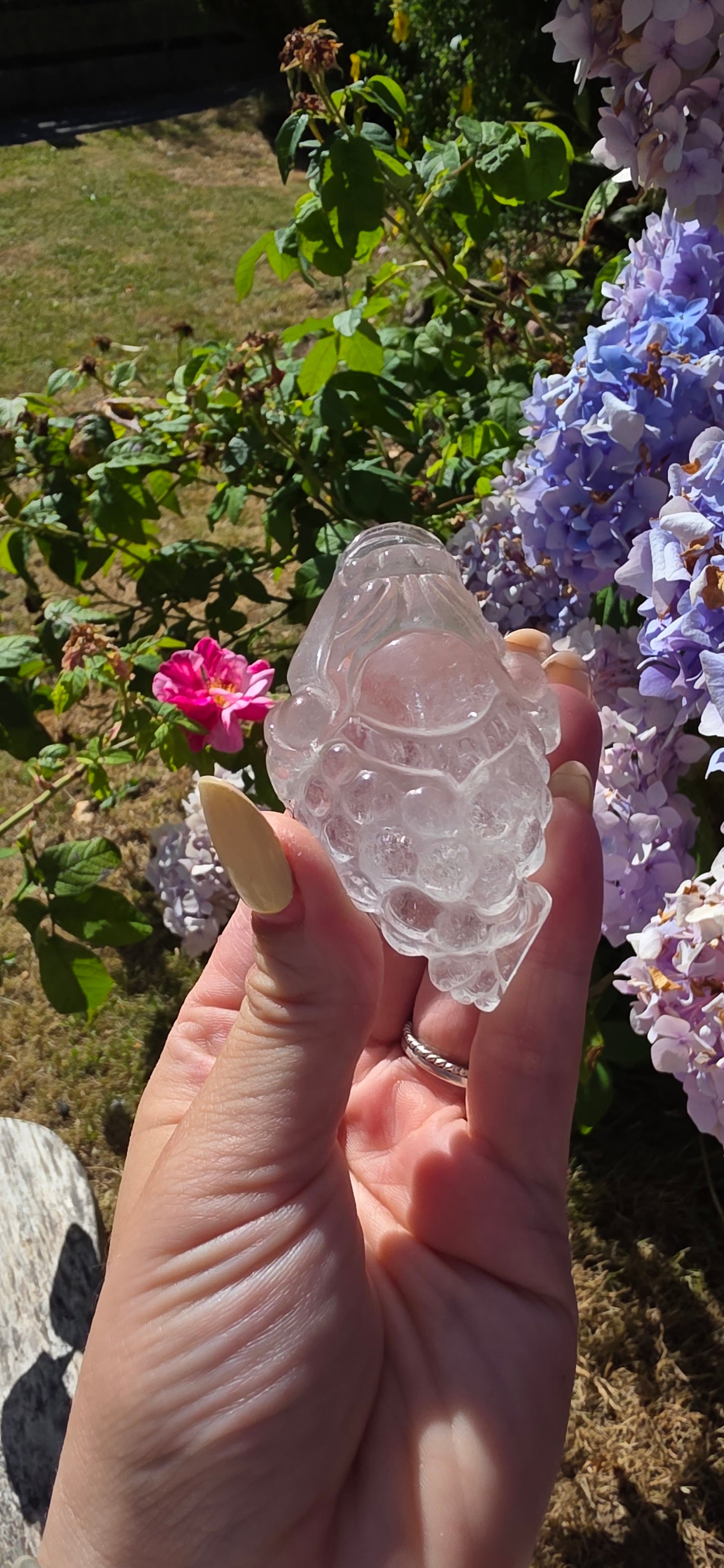Clear quartz money frog/toad