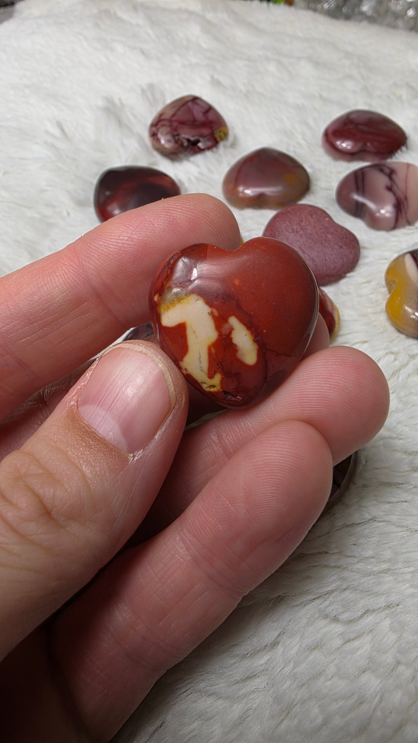 Mookaite hearts