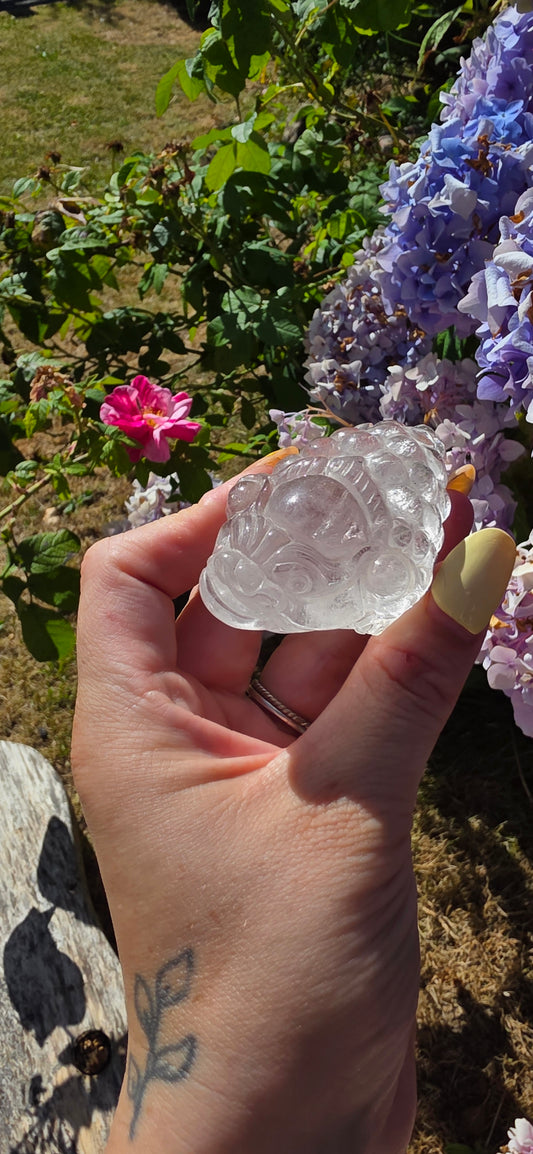 Clear quartz money frog/toad