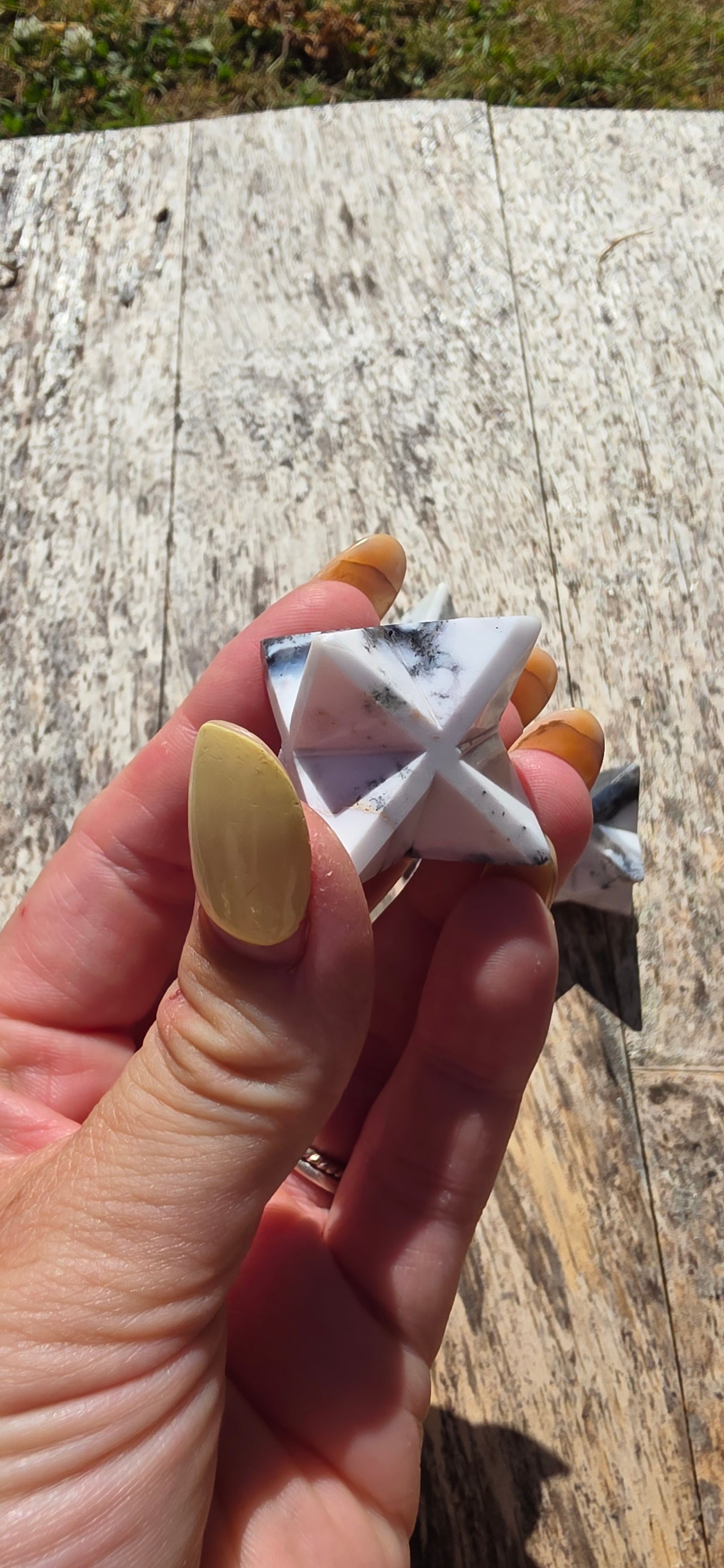 Dentritic opal merkaba