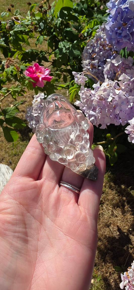 Garden quartz money frog/toad