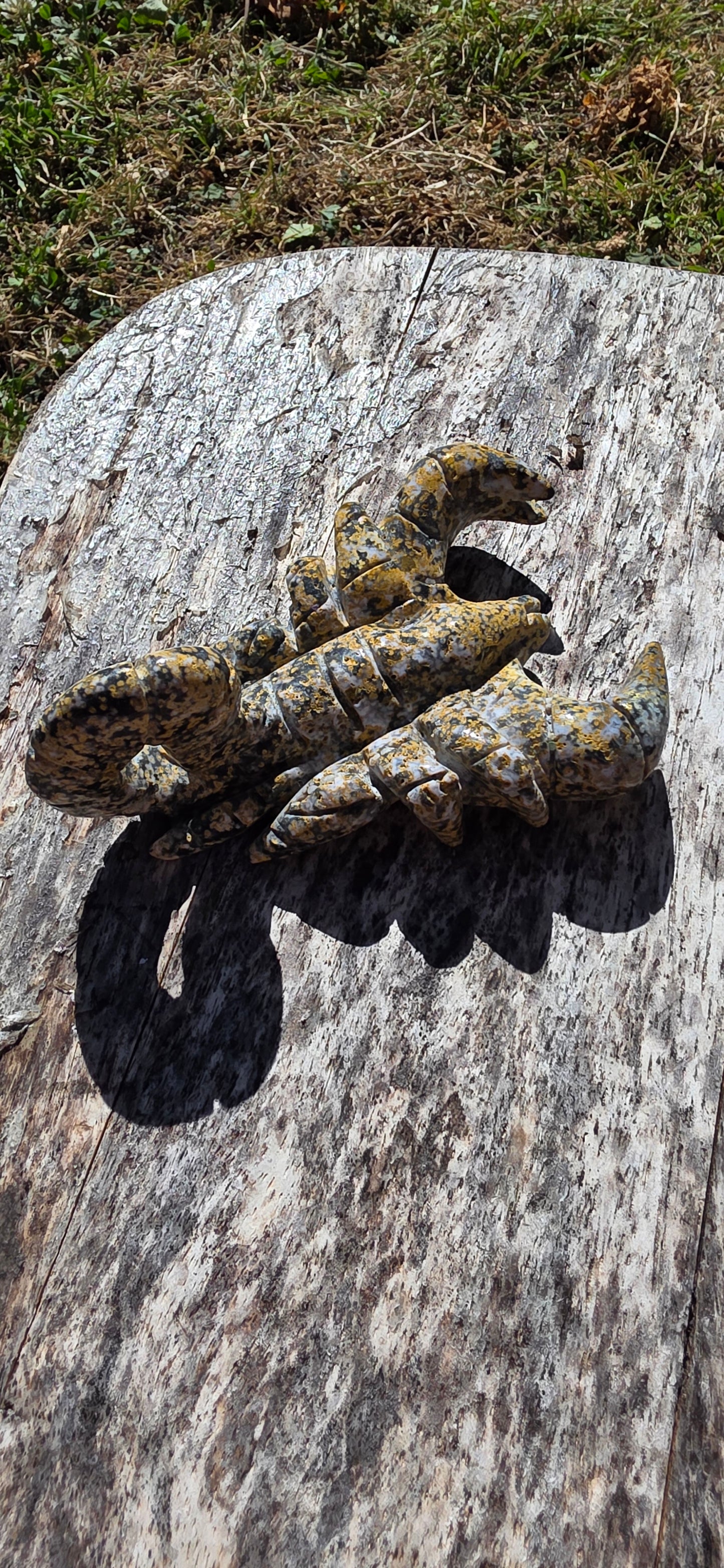 Ocean jasper scorpian carving