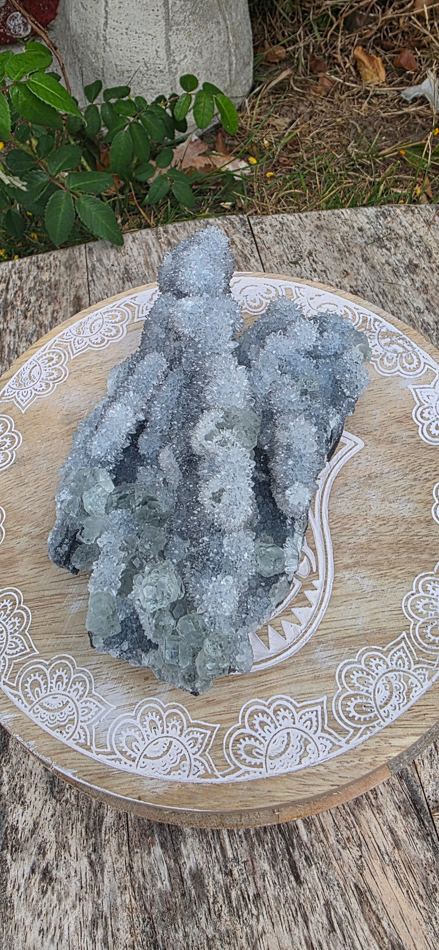 Green fluorite with quartz from fujian china