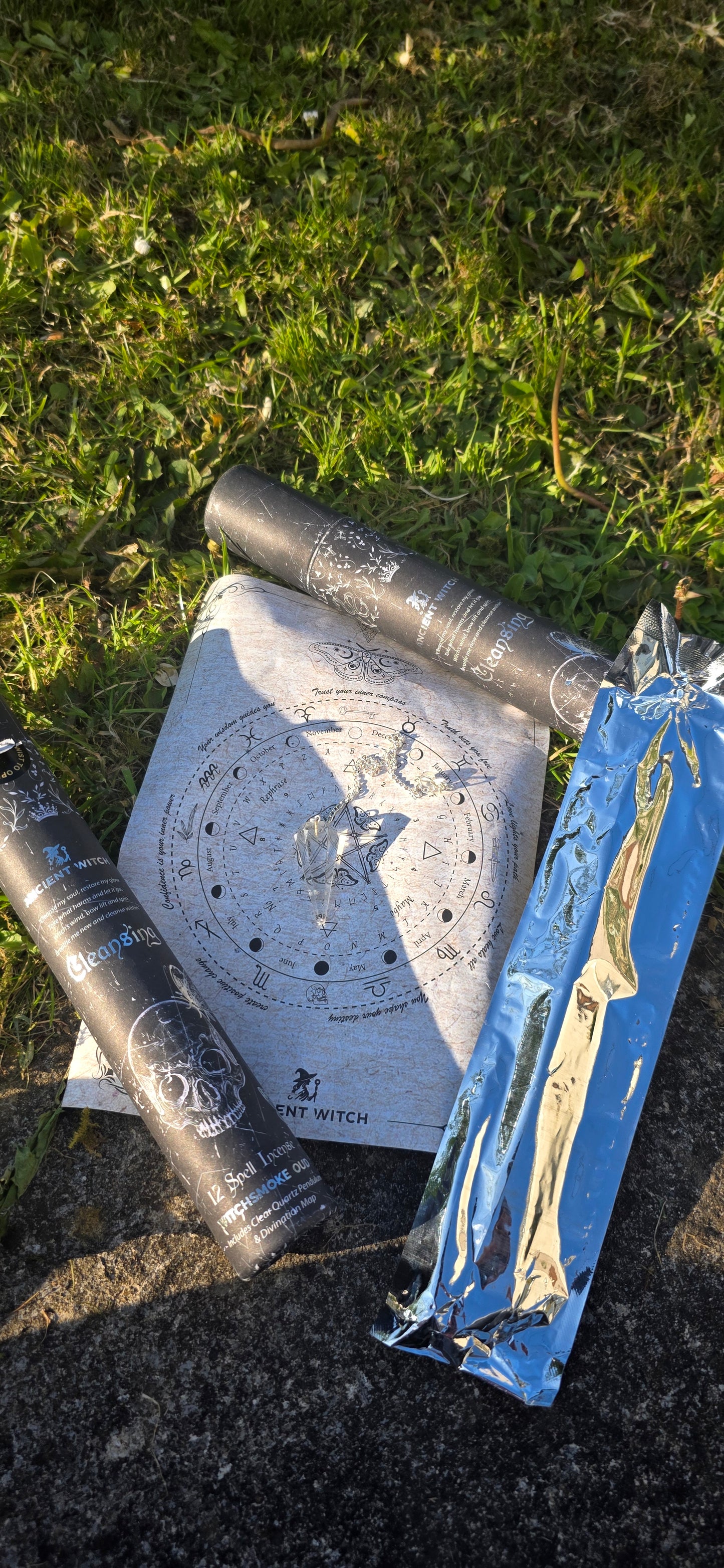 Incense and pendulum divination set.